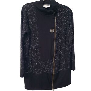 Neon BUDDA Black and Gray Zip-Up Jacket Size MED